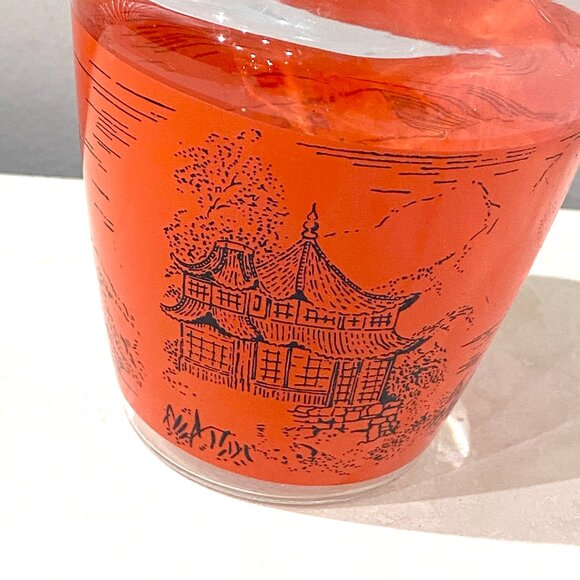 Vintage FRANCE Barware, Japanese Scene Liquor Decanter with Shot Glasses - Picture 2 of 13